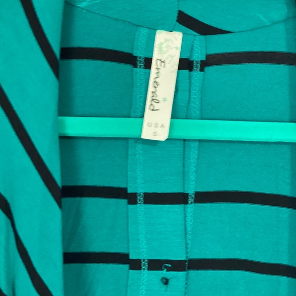 Emerald Green and black Waterfall Cardigan - Picture 4 of 7